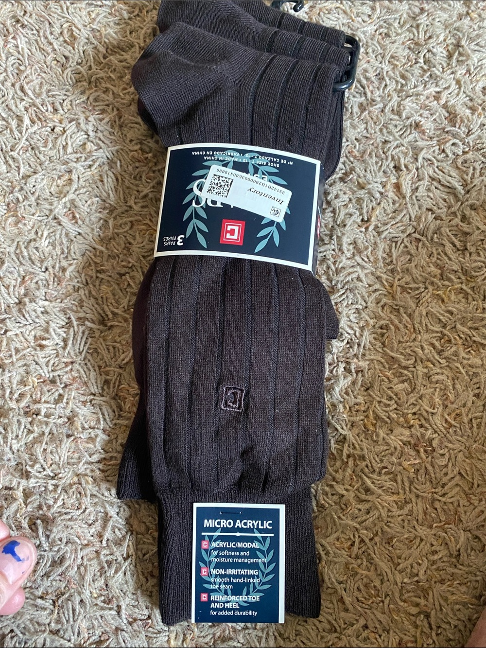 Men's chaps Ribbed Dress Socks in Dark Brown - 3 Pack